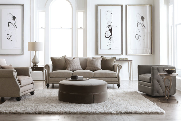 Palazzo Gray Leather Swivel Chair