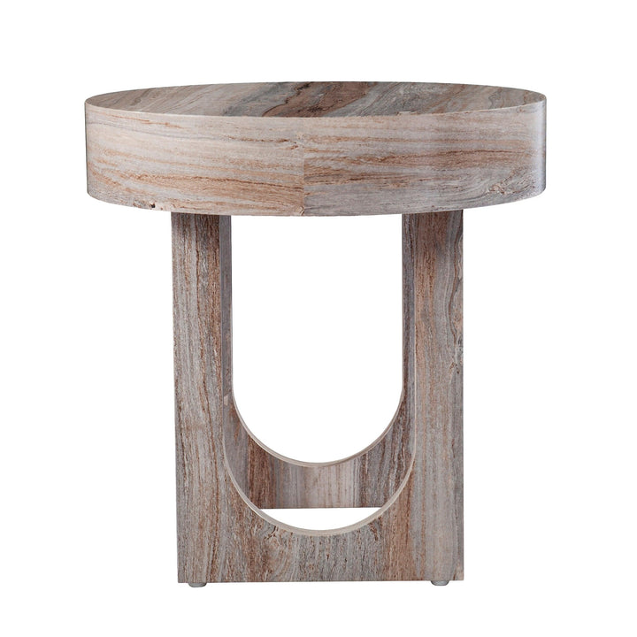 SwayLiving Chadkirk Round Faux Marble End Table ACCENT TABLES