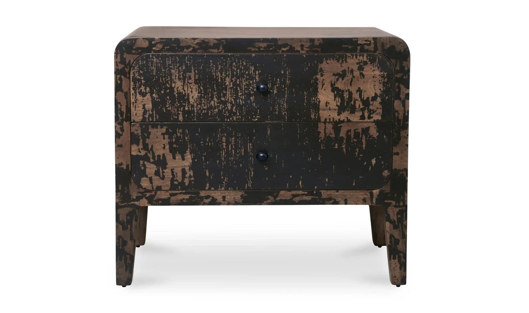 Iris Nightstand Distressed Black - SwayLiving