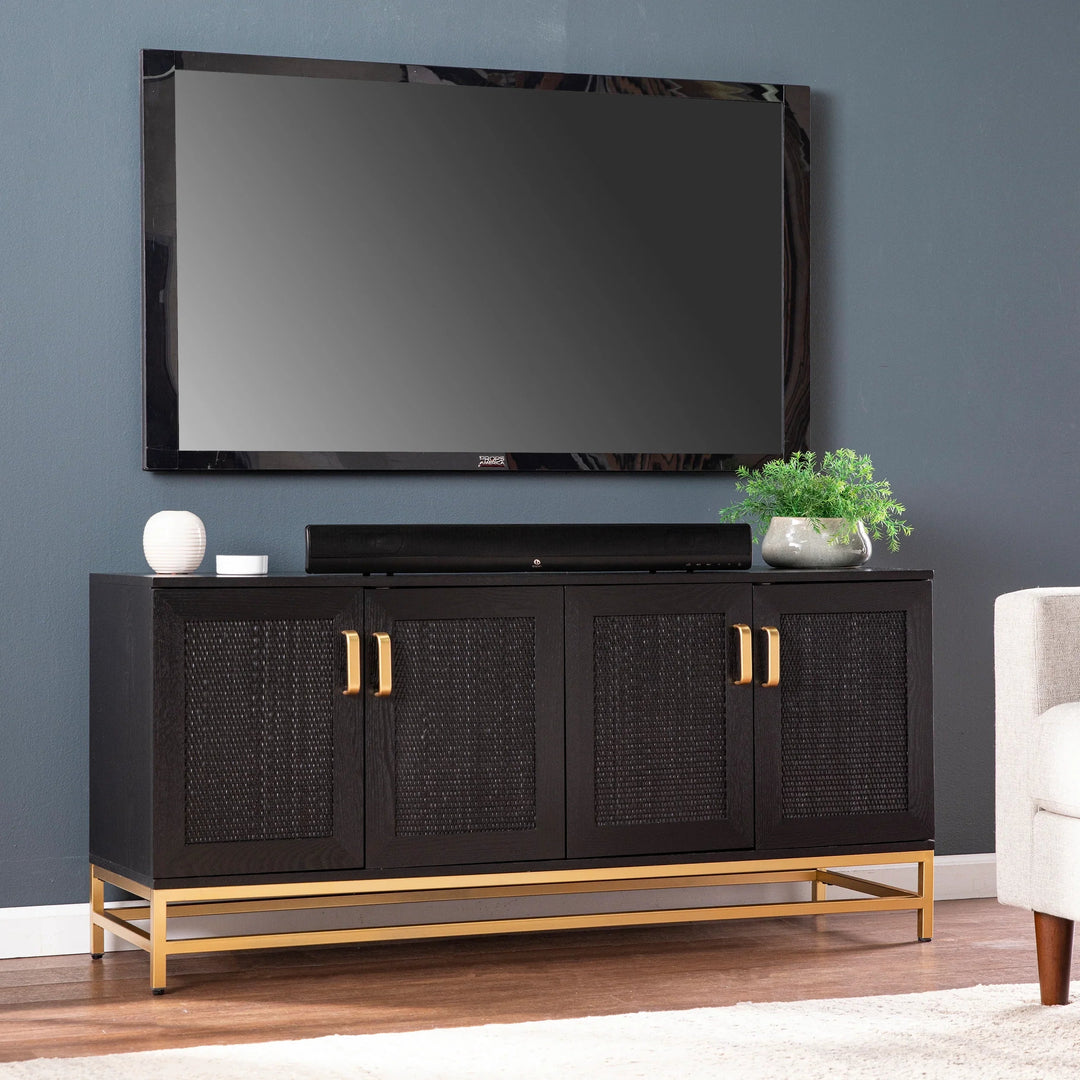 SwayLiving Rolliston Contemporary 4-Door Media Console MEDIA + TV STANDS