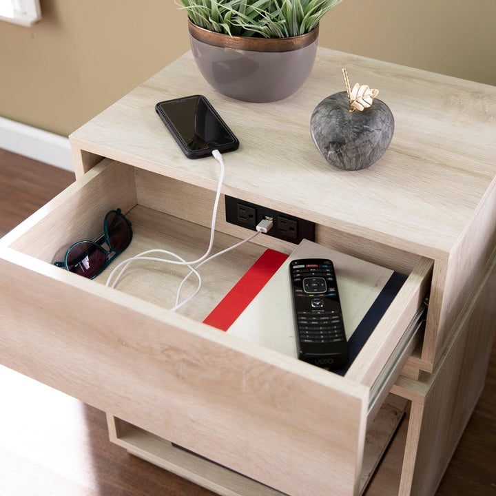 SwayLiving Mortayne Side Table w/ Charging Station ACCENT TABLES