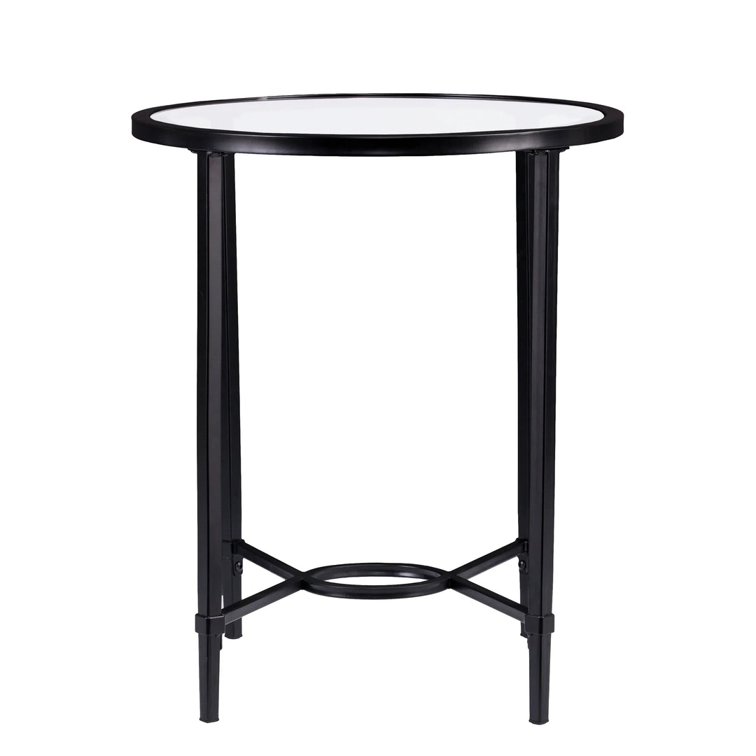 SwayLiving Quinton Metal/Glass Oval Side Table ACCENT TABLES