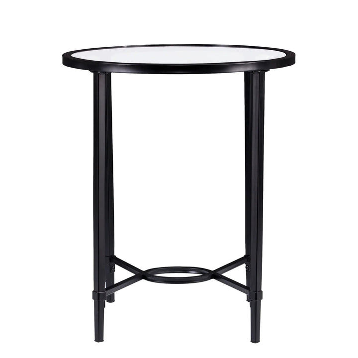 SwayLiving Quinton Metal/Glass Oval Side Table ACCENT TABLES