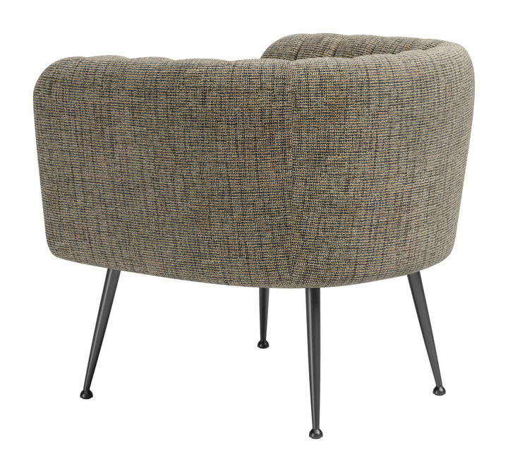 Deco Accent Chair Green Tweed