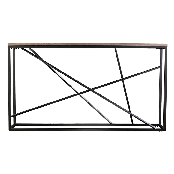 SwayLiving Arendal Faux Stone Skinny Console Table - Grey CONSOLE TABLES