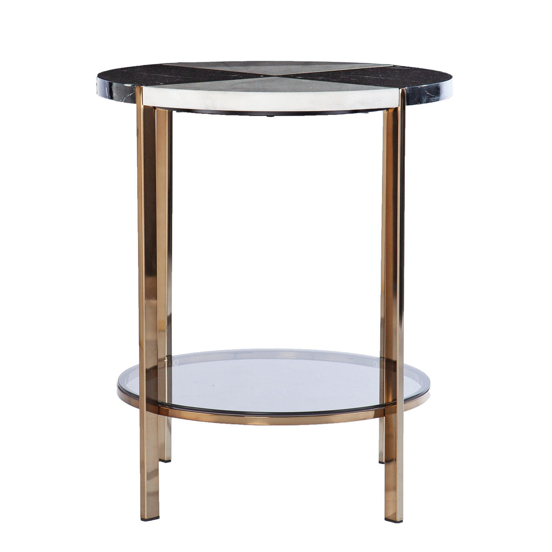 SwayLiving Cortinada Round Faux Marble End Table ACCENT TABLES