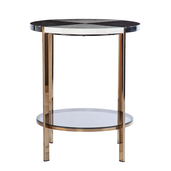 SwayLiving Cortinada Round Faux Marble End Table ACCENT TABLES