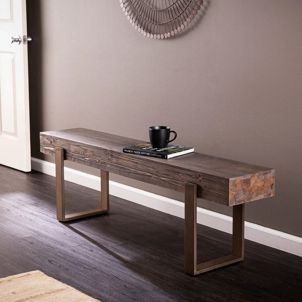 SwayLiving Dunlin Rustic Industrial Bench BENCHES