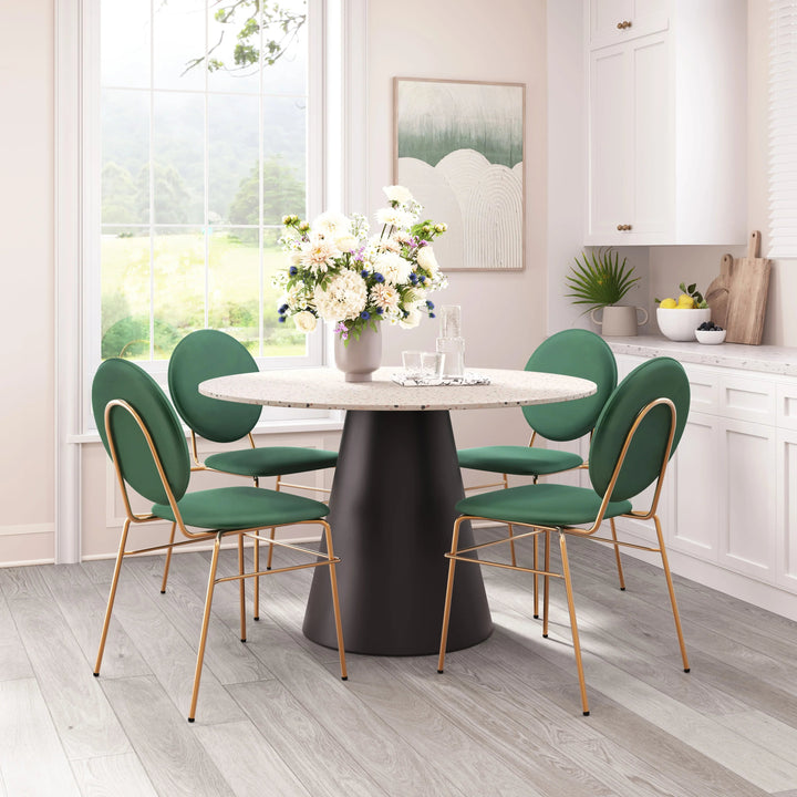 SwayLiving Odessa Dining Chair (Set of 2) Green & Gold DINING CHAIRS