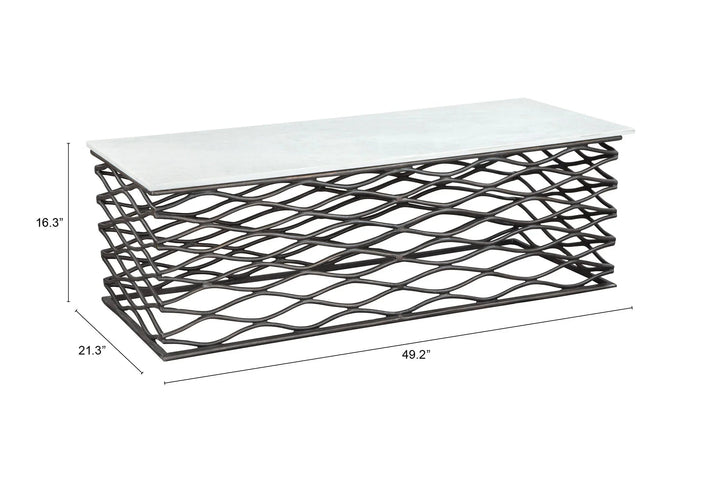 SwayLiving Duchess Coffee Table White & Antique Bronze COFFEE TABLES