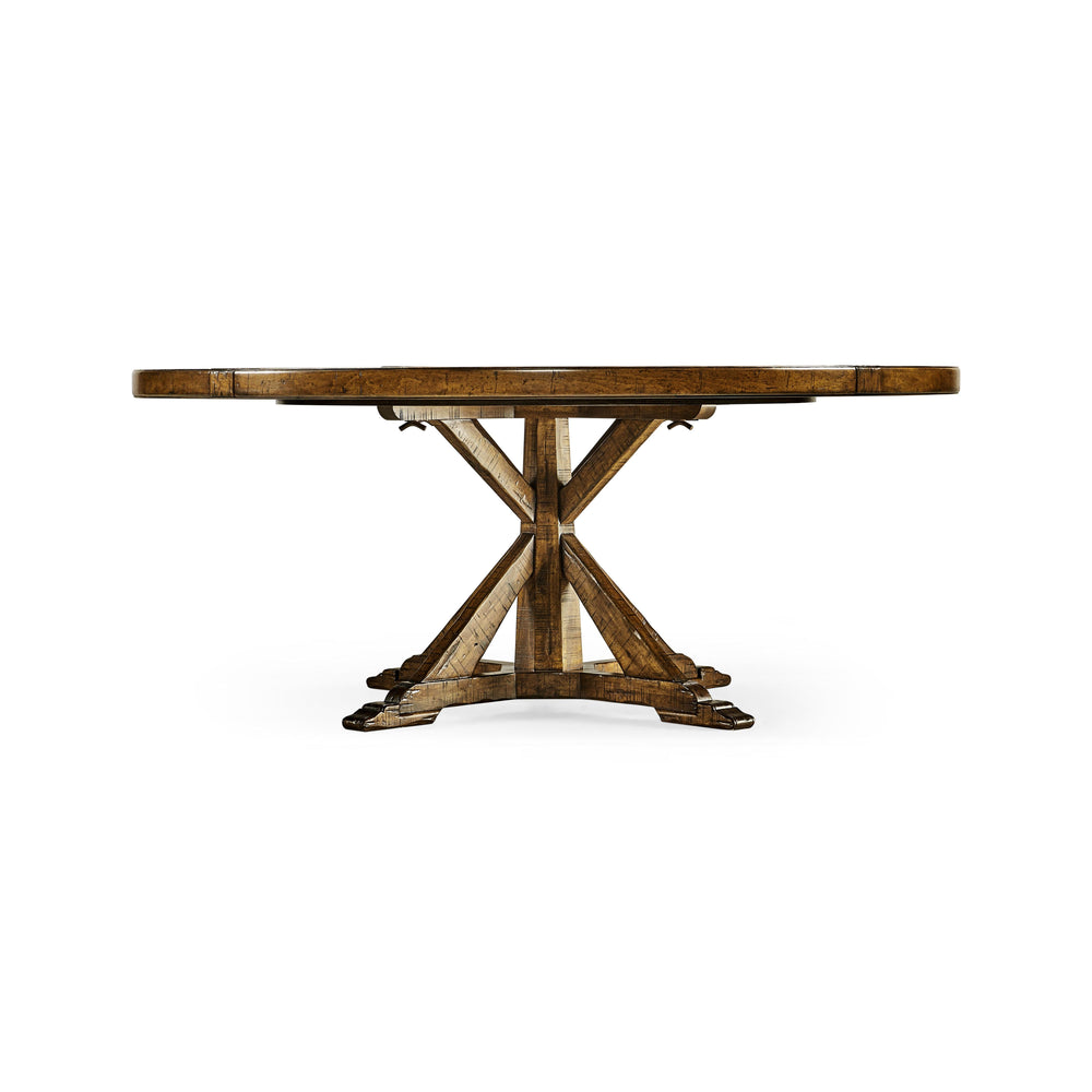 SwayLiving Casual Accents Country Walnut Round Dining Table 72" DINING TABLES