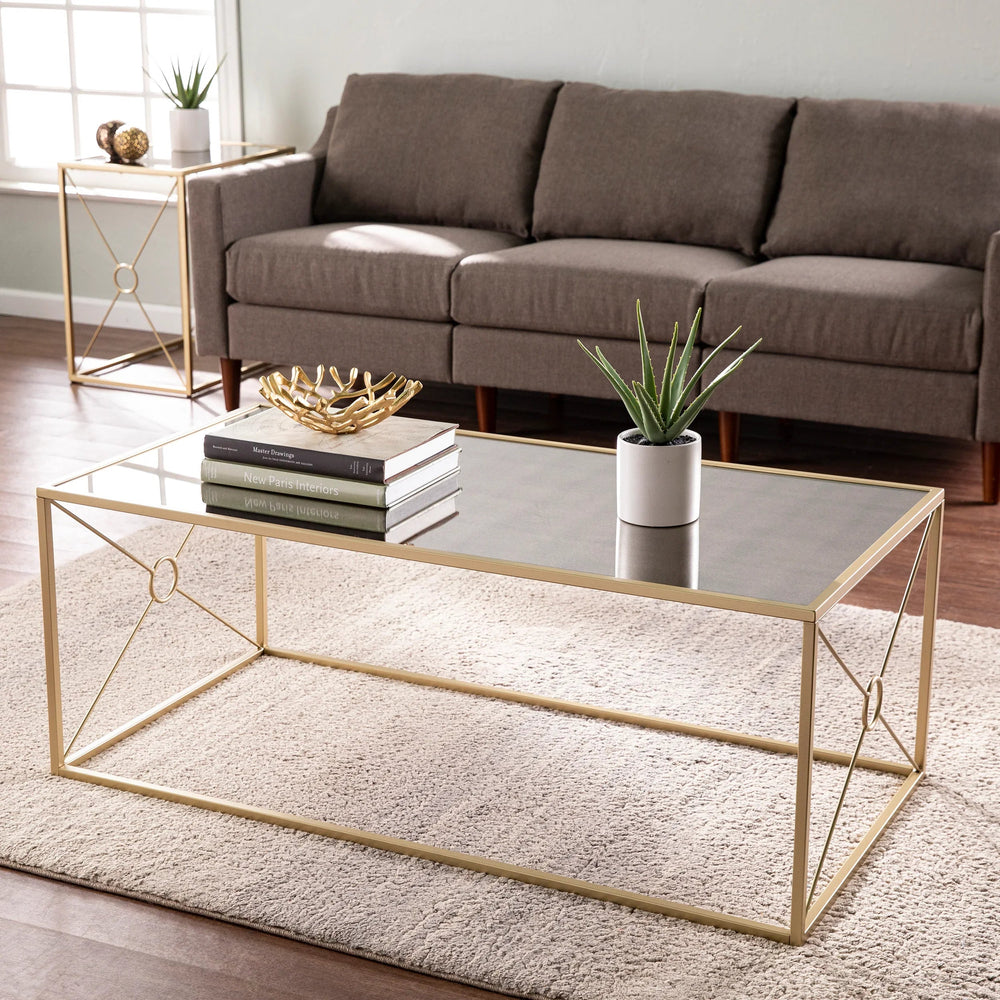 SwayLiving Larden Mirror-Top Cocktail Table COFFEE TABLES