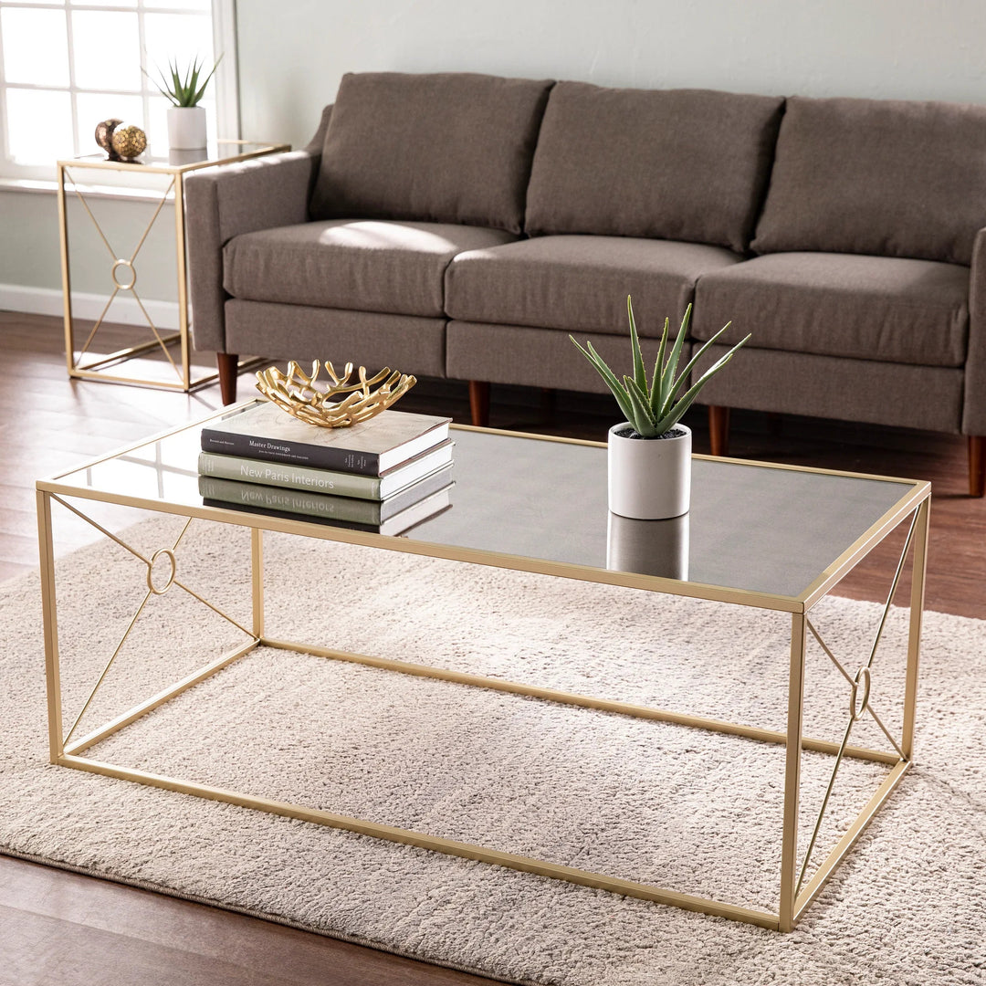 SwayLiving Larden Mirror-Top Cocktail Table COFFEE TABLES