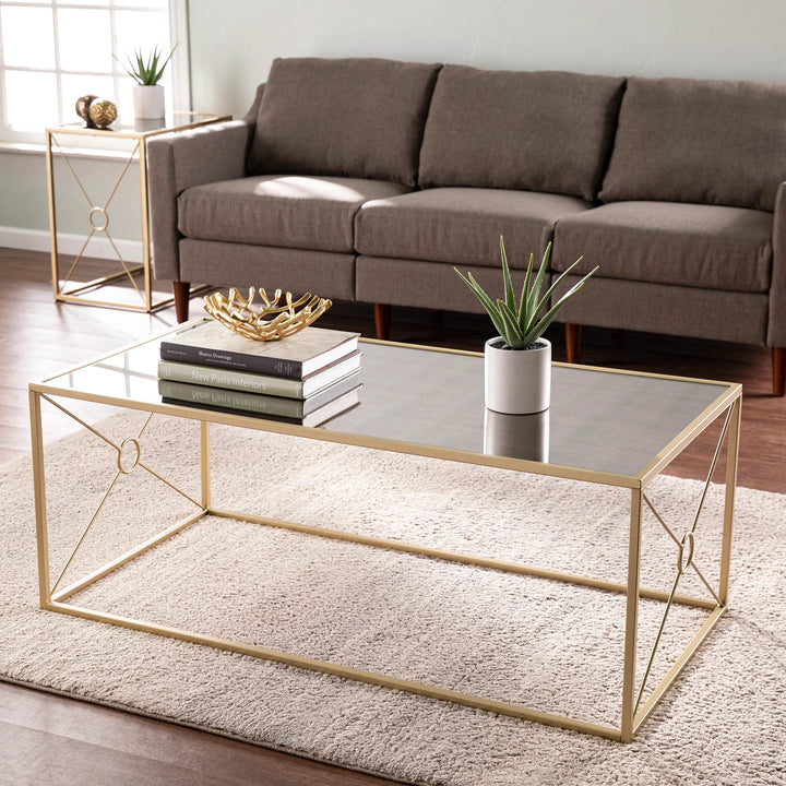 SwayLiving Larden Mirror-Top Cocktail Table COFFEE TABLES