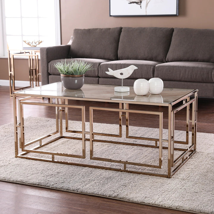 SwayLiving Simondley Faux Marble Cocktail Table COFFEE TABLES