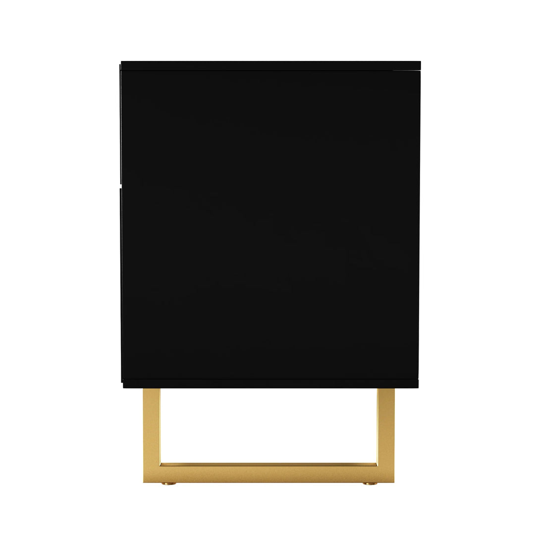 SwayLiving Mursley Media Cabinet w/ Storage - Black MEDIA + TV STANDS