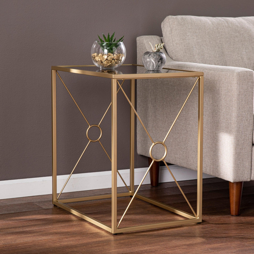 SwayLiving Larden Mirror-Top End Table ACCENT TABLES