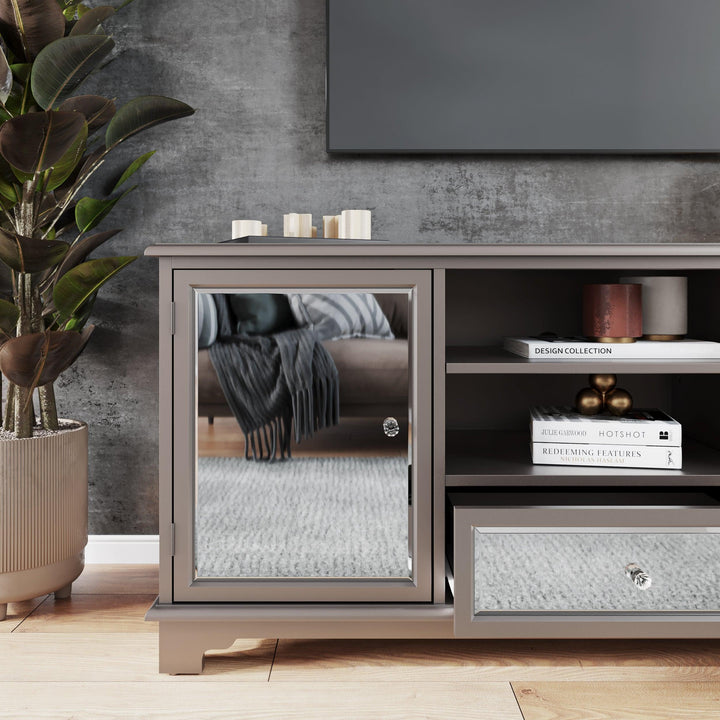 SwayLiving Mirage Mirrored TV Stand MEDIA + TV STANDS