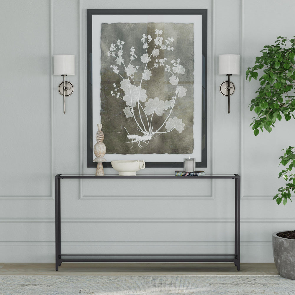SwayLiving Bergen Glass Console Table - Black CONSOLE TABLES