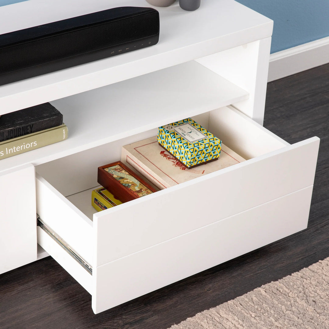 SwayLiving Harliston Contemporary Media Stand w/ Storage MEDIA + TV STANDS