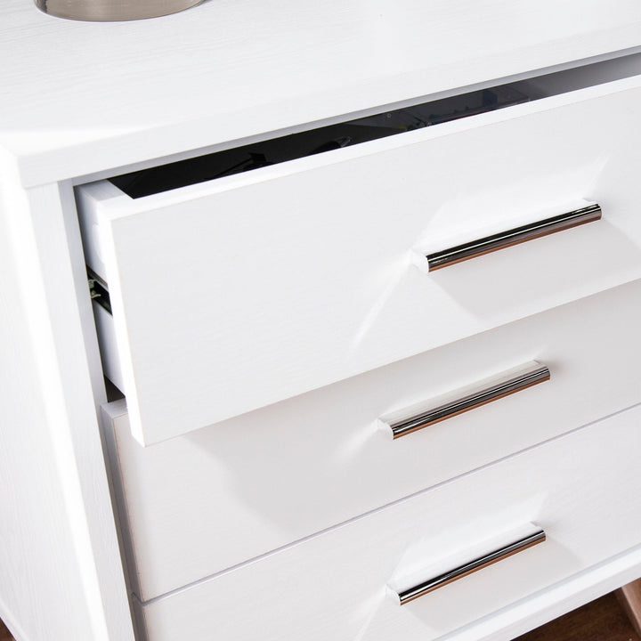 SwayLiving Oren Nightstand with Drawers - White NIGHTSTANDS