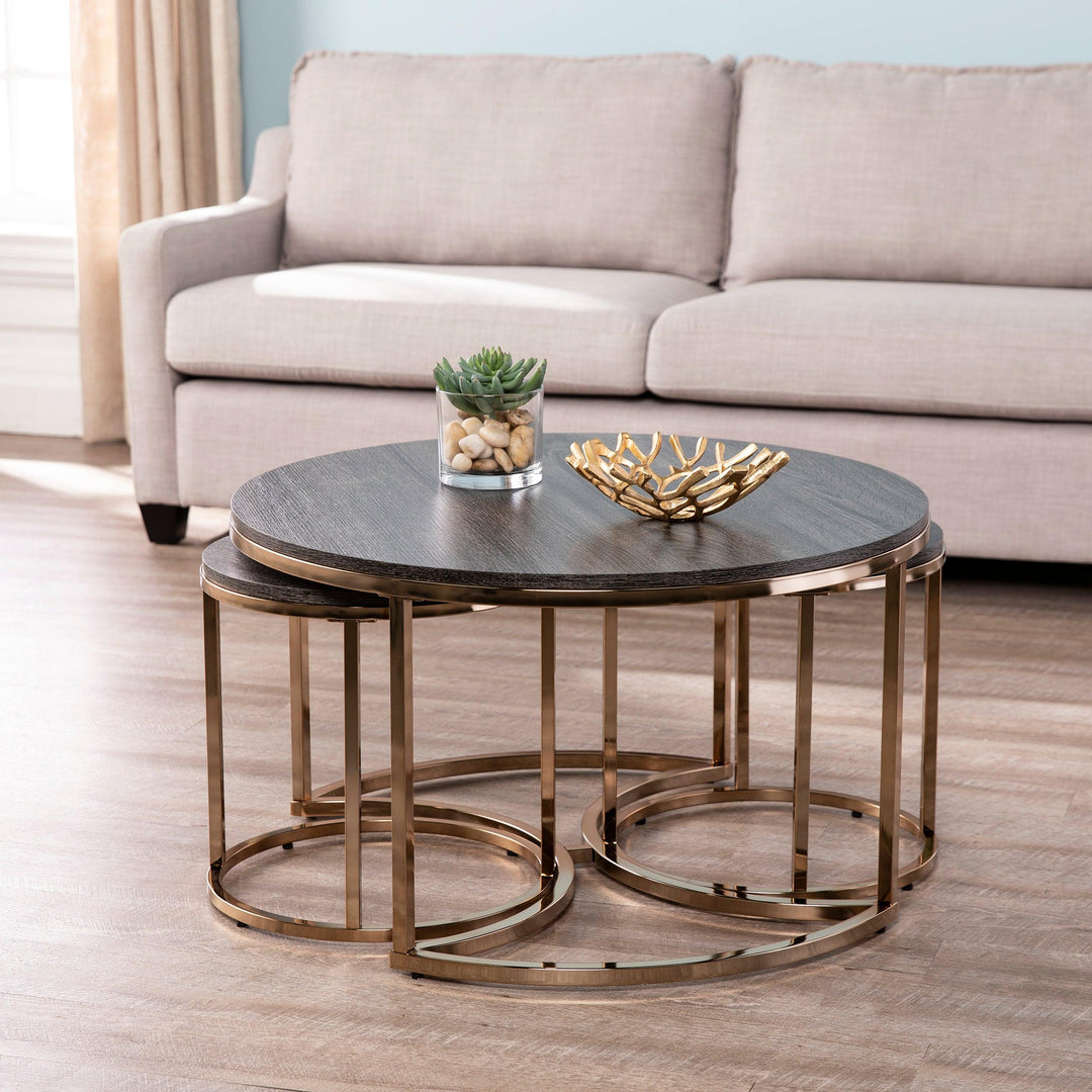 SwayLiving Lachlan Round Nesting Coffee Tables – 3pc Set COFFEE TABLES