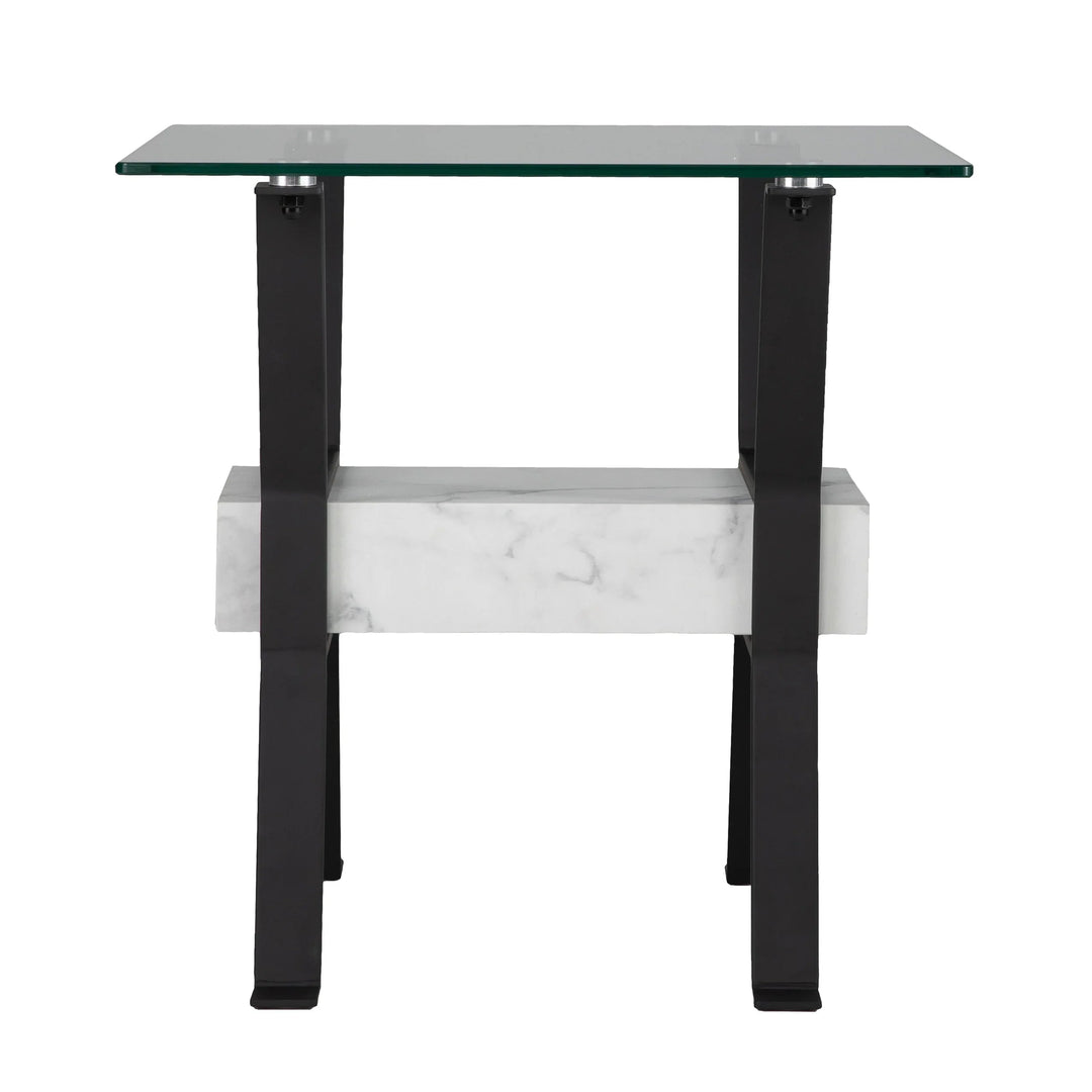 SwayLiving Darvette Glass-Top End Table ACCENT TABLES