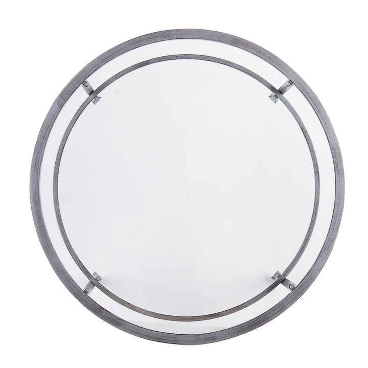 SwayLiving Jaymes Metal/Glass Round Cocktail Table - Silver COFFEE TABLES