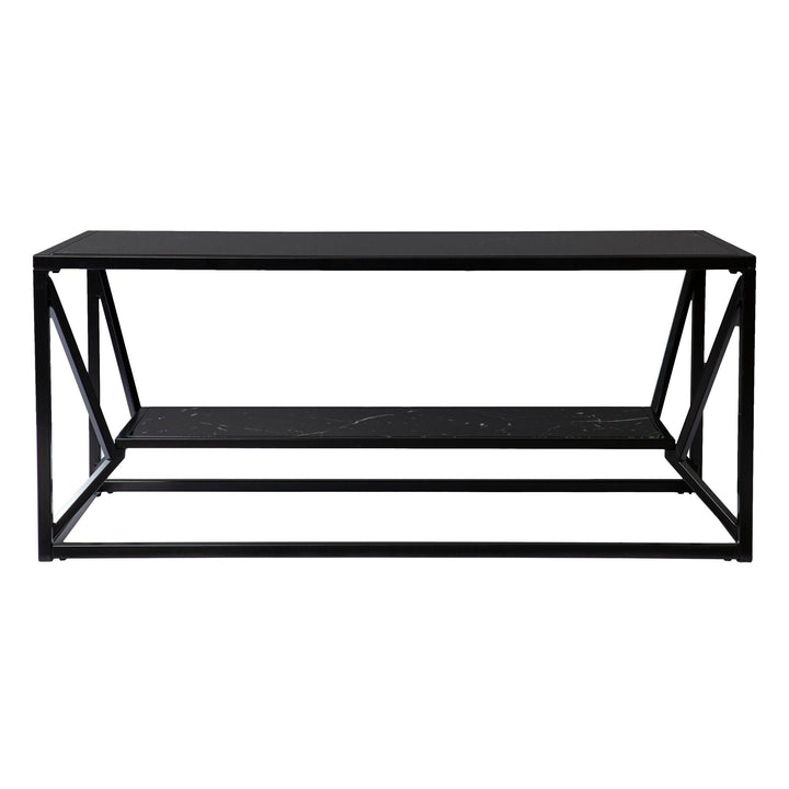 SwayLiving Argall Glass-Top Cocktail Table w/ Storage COFFEE TABLES
