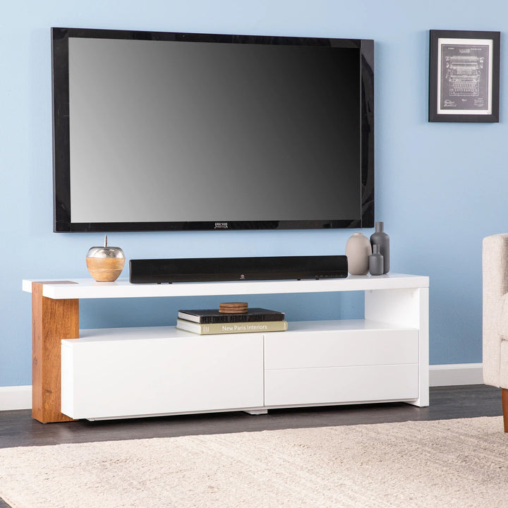 SwayLiving Harliston Contemporary Media Stand w/ Storage MEDIA + TV STANDS