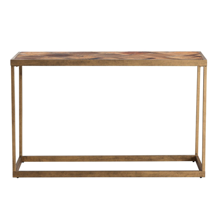 SwayLiving Dorville Reclaimed Wood Patchwork Console Table CONSOLE TABLES