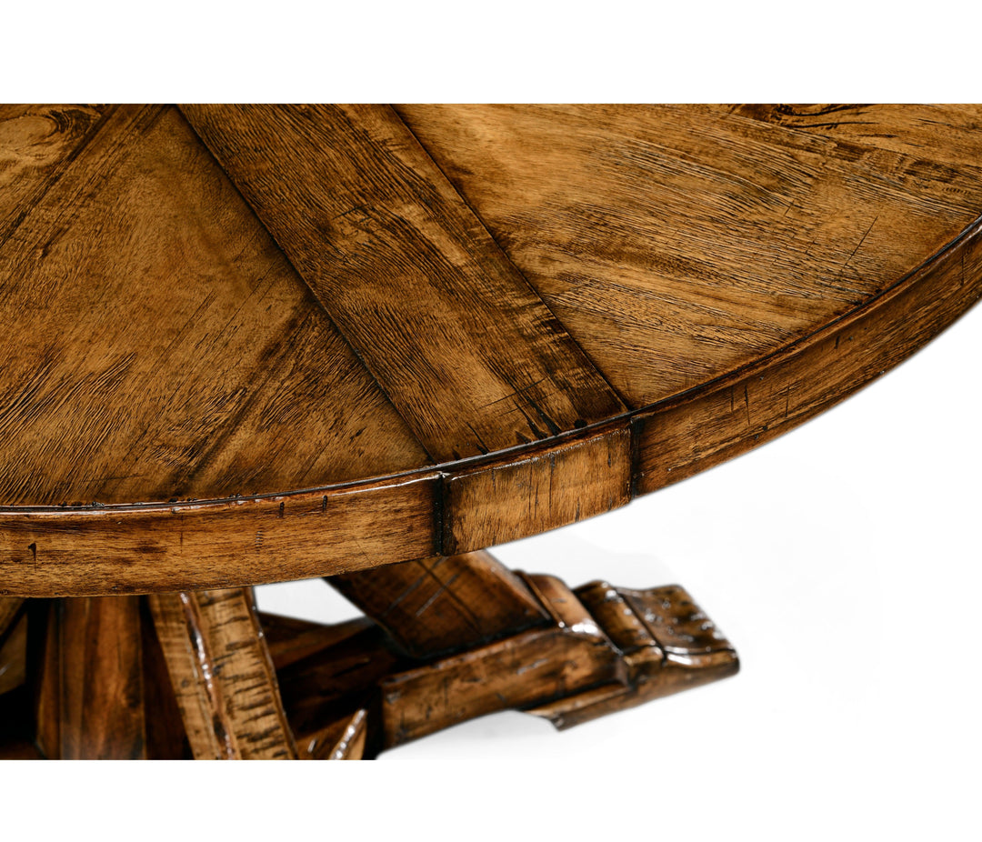 SwayLiving Casual Accents Country Walnut Round Wood Dining Table DINING TABLES