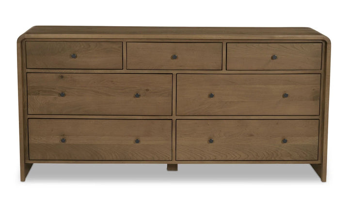 SwayLiving - Riley 7 Drawer Dresser Oak - RP-1066-03 | SwayLiving