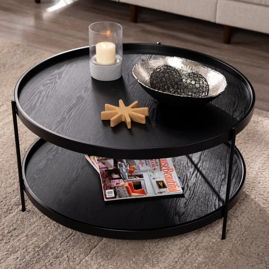 SwayLiving Verlington Round Farmhouse Style Cocktail Table COFFEE TABLES
