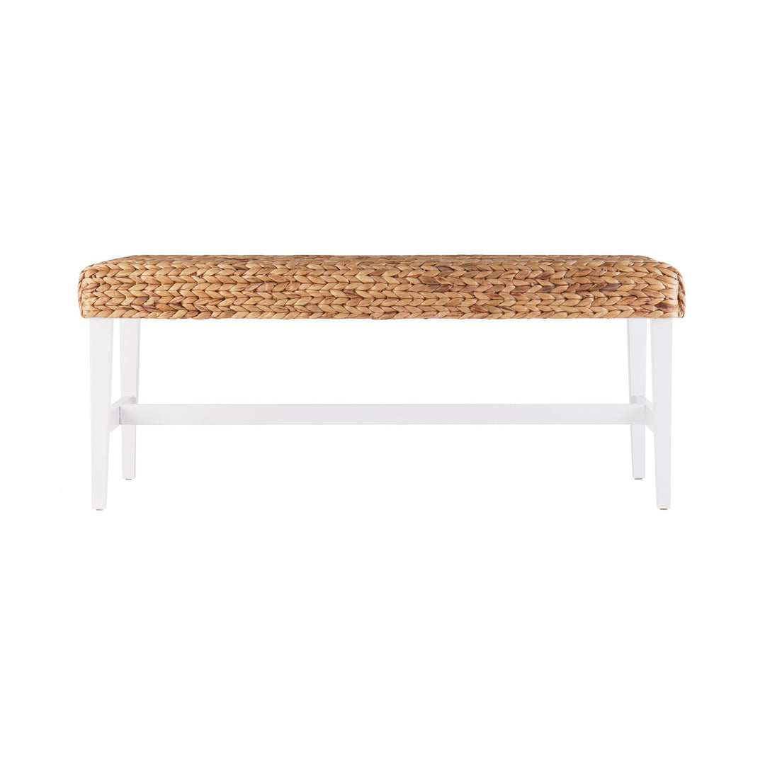 SwayLiving Standerson White Woven Coffee Table Bench BENCHES