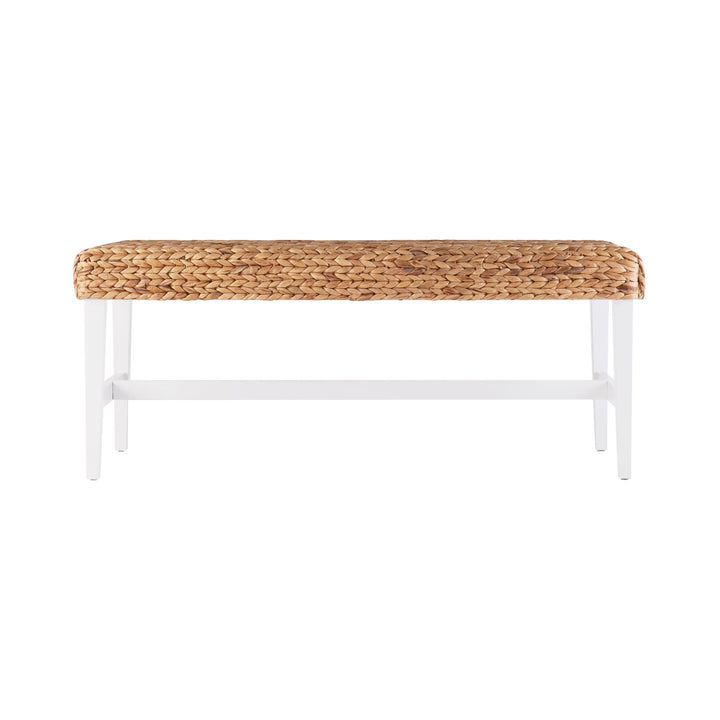 SwayLiving Standerson White Woven Coffee Table Bench BENCHES