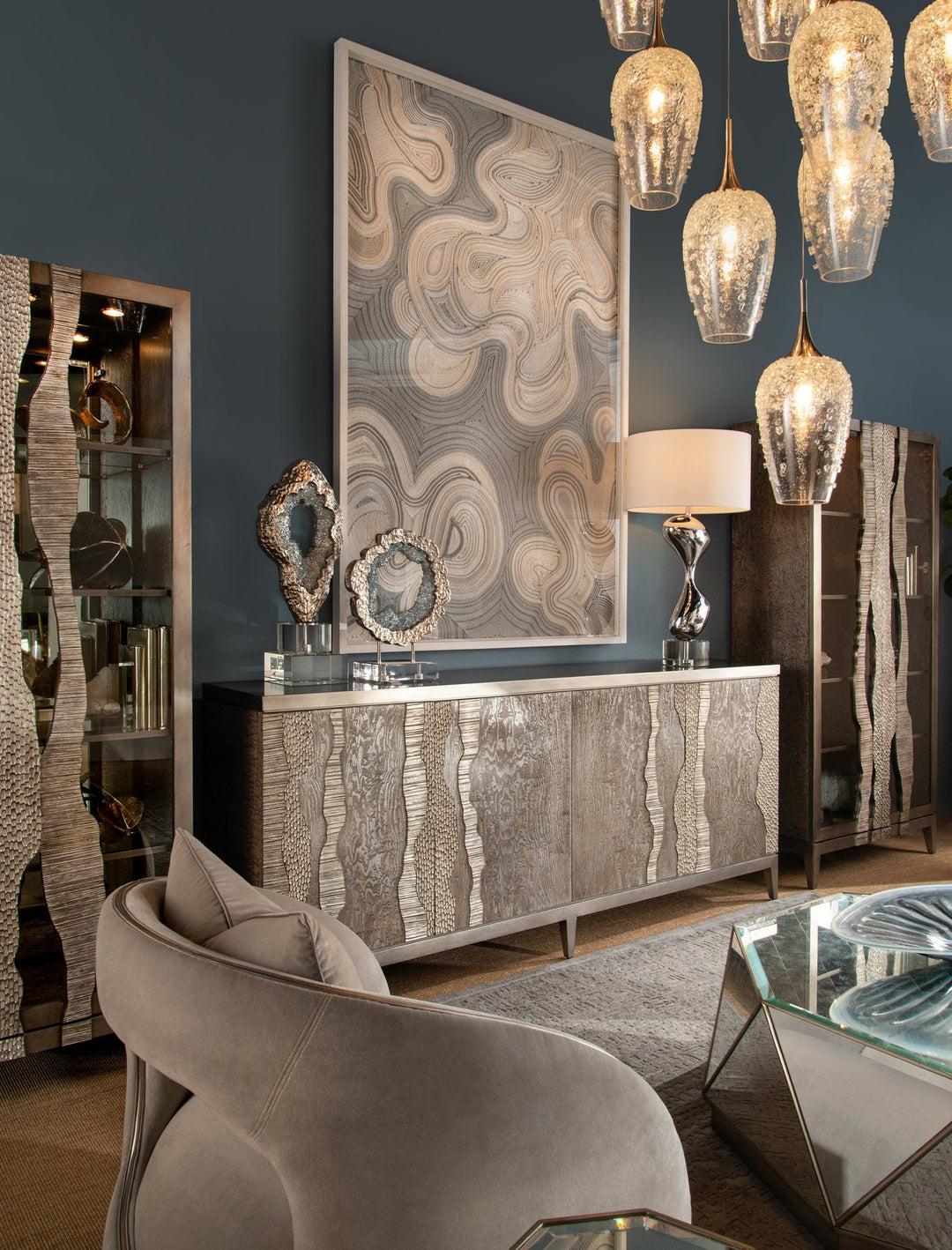 River's Edge Silver Credenza