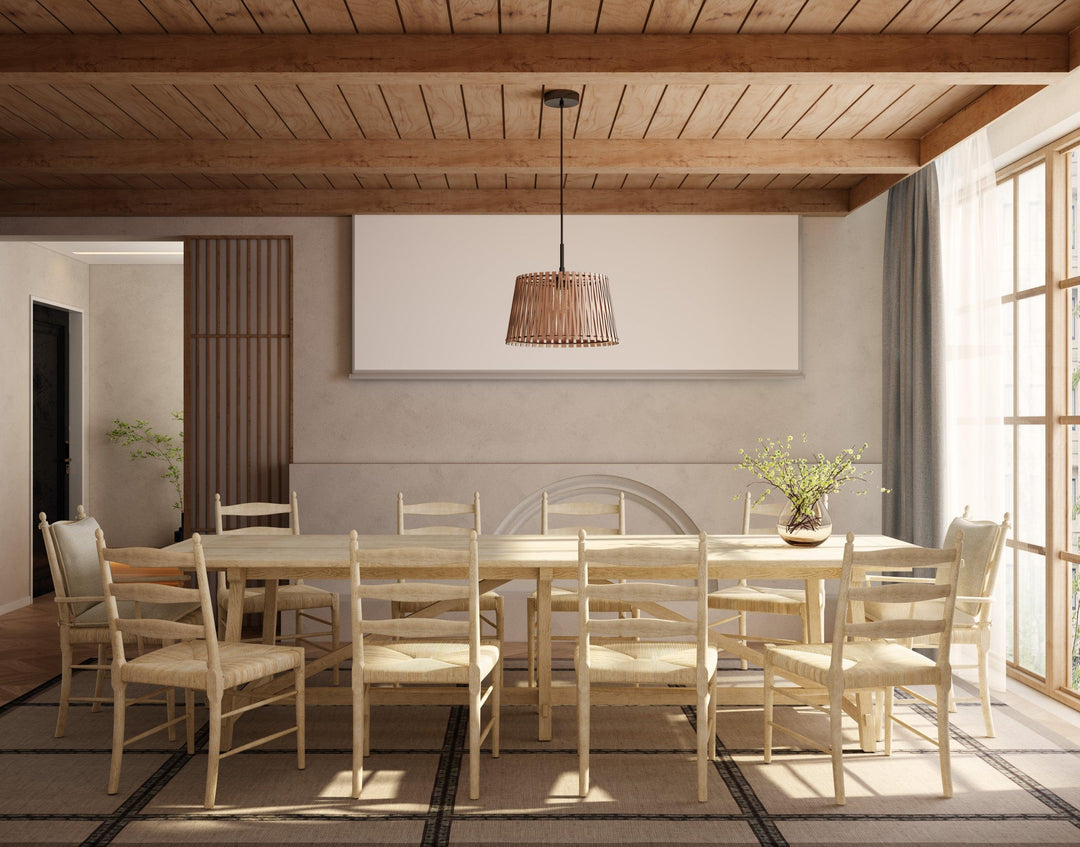 SwayLiving Timeless Sidereal French Laundry Dining Table 125" in Stripped Oak DINING TABLES