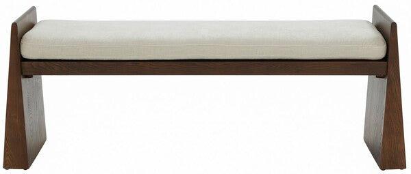 SwayLiving Blanchette Velvet Cushioned Wood Bench BENCHES