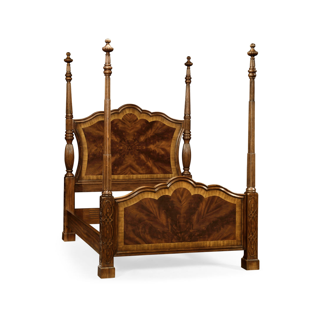 SwayLiving Versailles Mahogany King Poster Bed BEDS