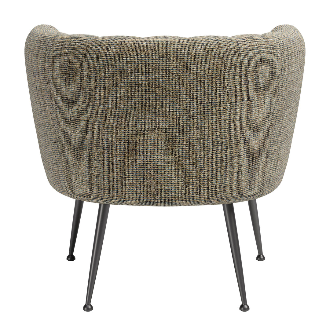 Deco Accent Chair Green Tweed