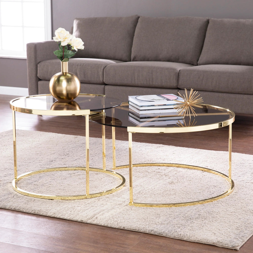 SwayLiving Martley 2pc Nesting Cocktail Table Set COFFEE TABLES