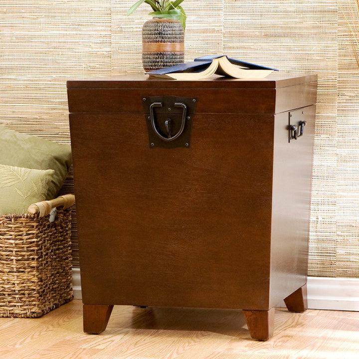 SwayLiving Pyramid Trunk End Table - Espresso ACCENT TABLES