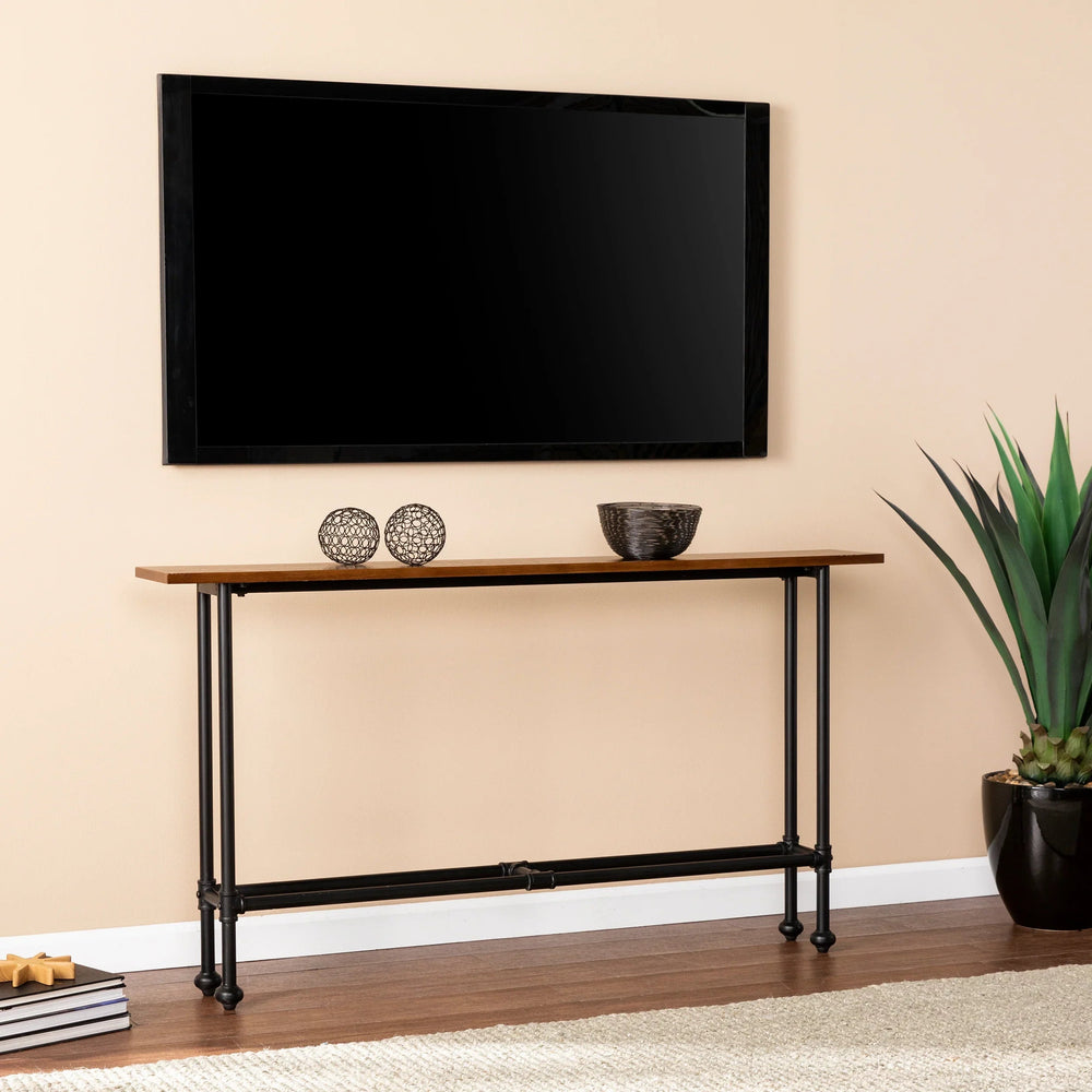 SwayLiving Agnew Console Table - Black w/ Espresso CONSOLE TABLES