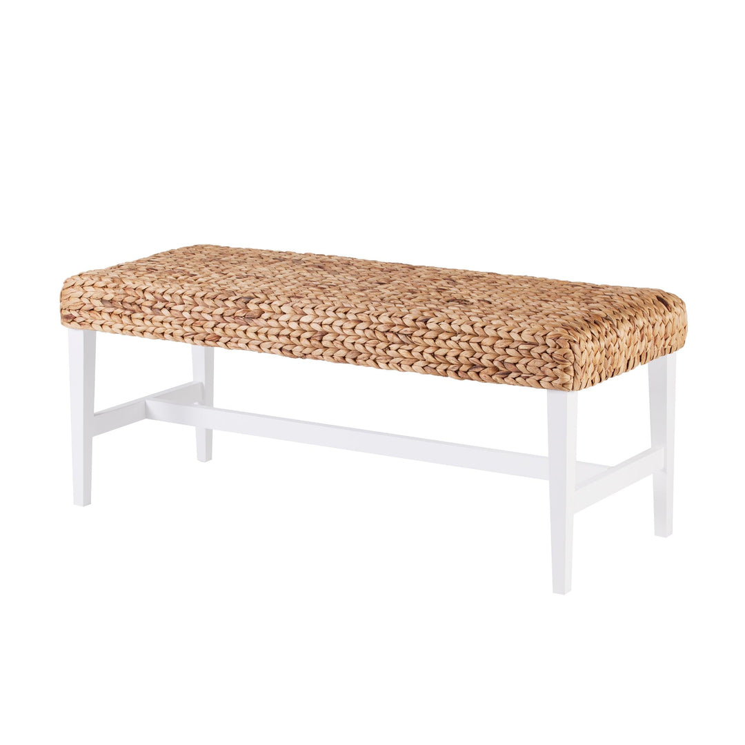 SwayLiving Standerson White Woven Coffee Table Bench BENCHES