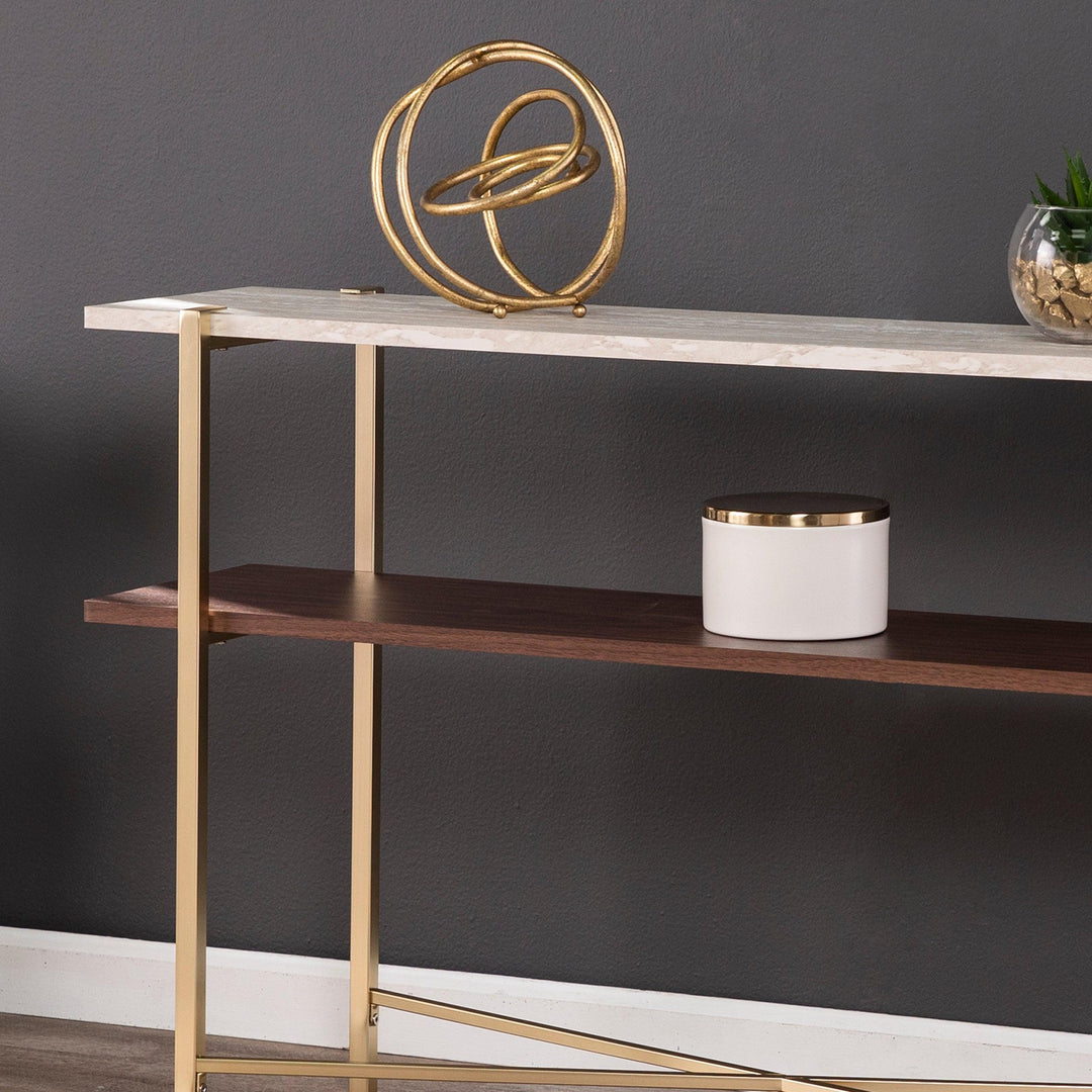 SwayLiving Ardmillan Faux Marble Console Table w/ Storage CONSOLE TABLES