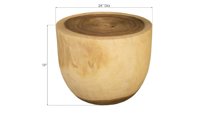 SwayLiving Lathe Side Table, Chamcha Wood ACCENT TABLES