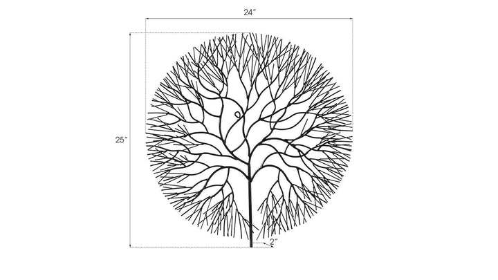 SwayLiving Wire Tree Wall Art, Medium, Circle, Metal, Black WALL ACCENTS