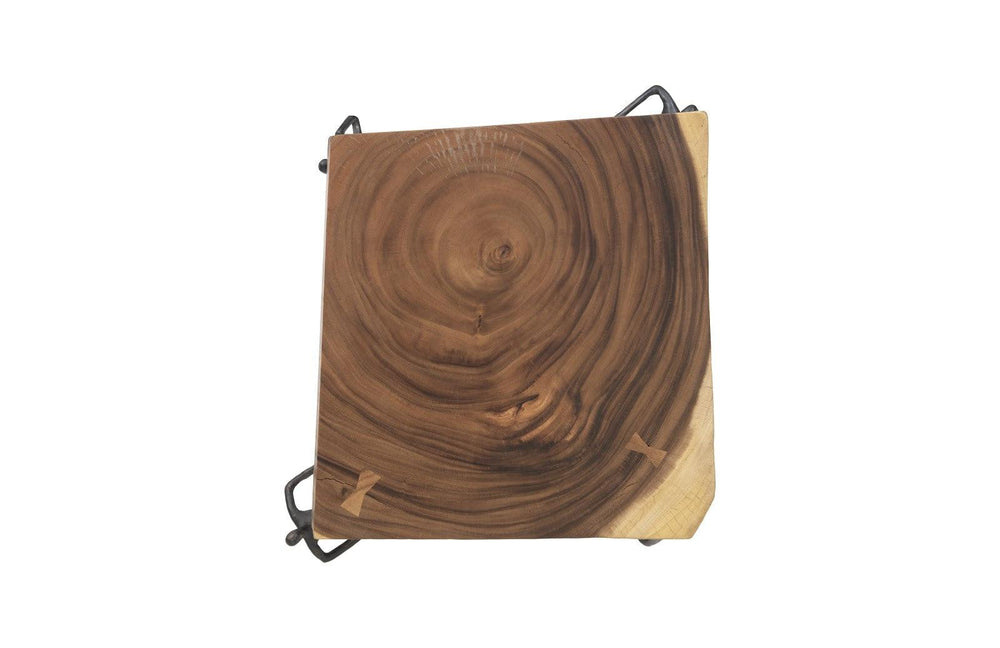 SwayLiving Atlas Side Table, Chamcha Wood/Metal, Natural ACCENT TABLES