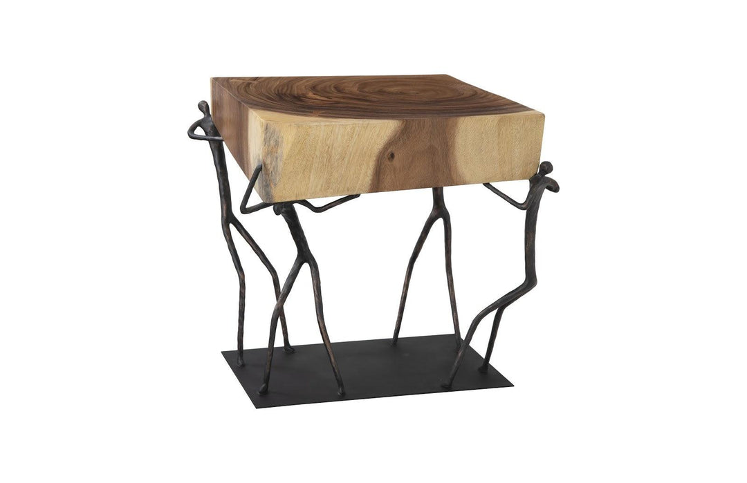 SwayLiving Atlas Side Table, Chamcha Wood/Metal, Natural ACCENT TABLES